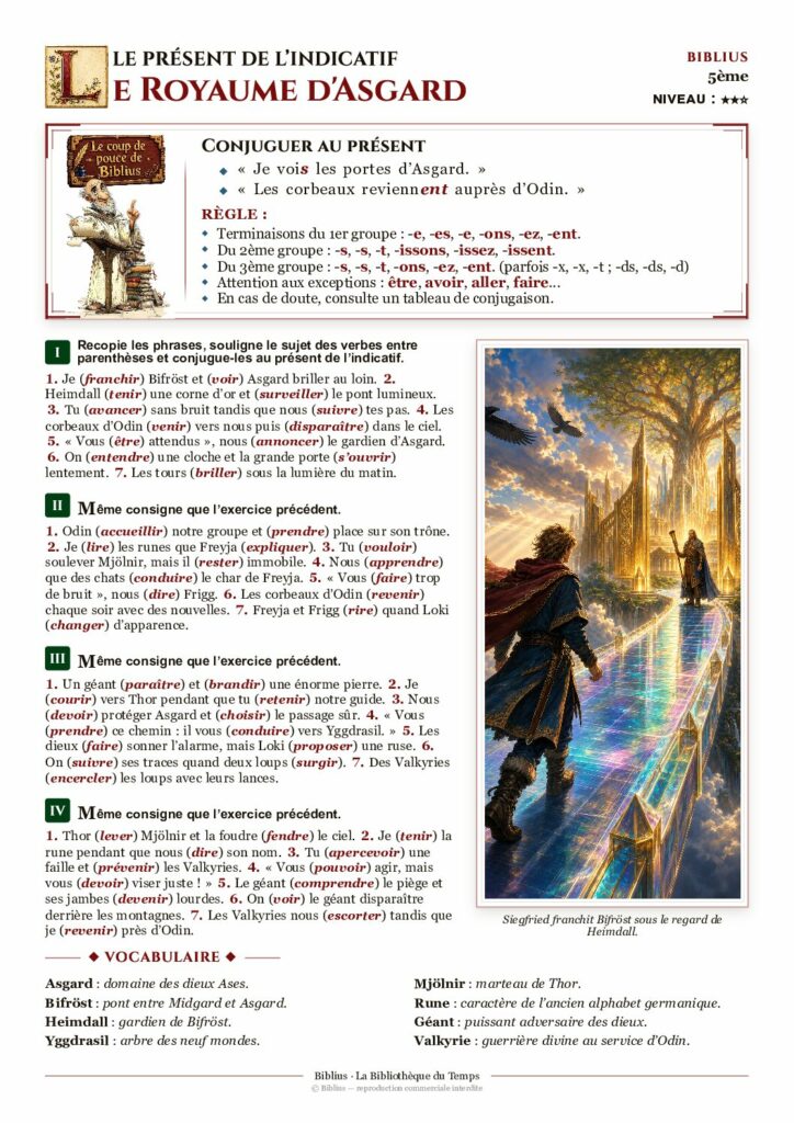 Aperçu de la fiche couleur Le Royaume d’Asgard