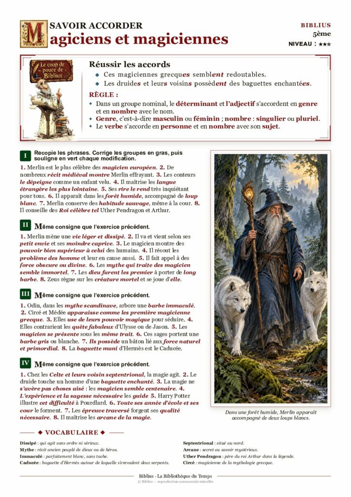 Aperçu de la fiche couleur Magiciens et magiciennes