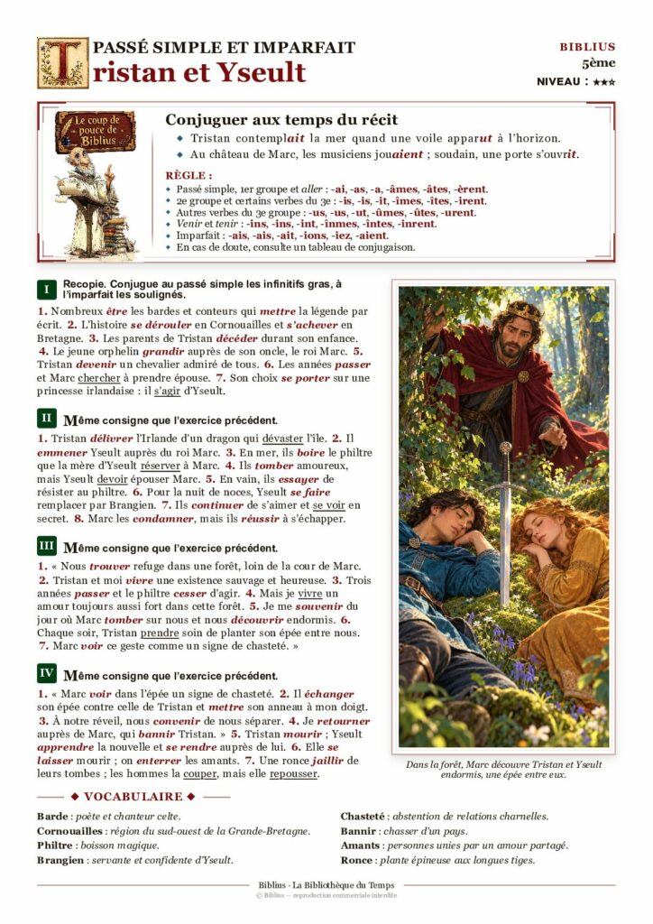 Aperçu de la fiche couleur Tristan et Yseult