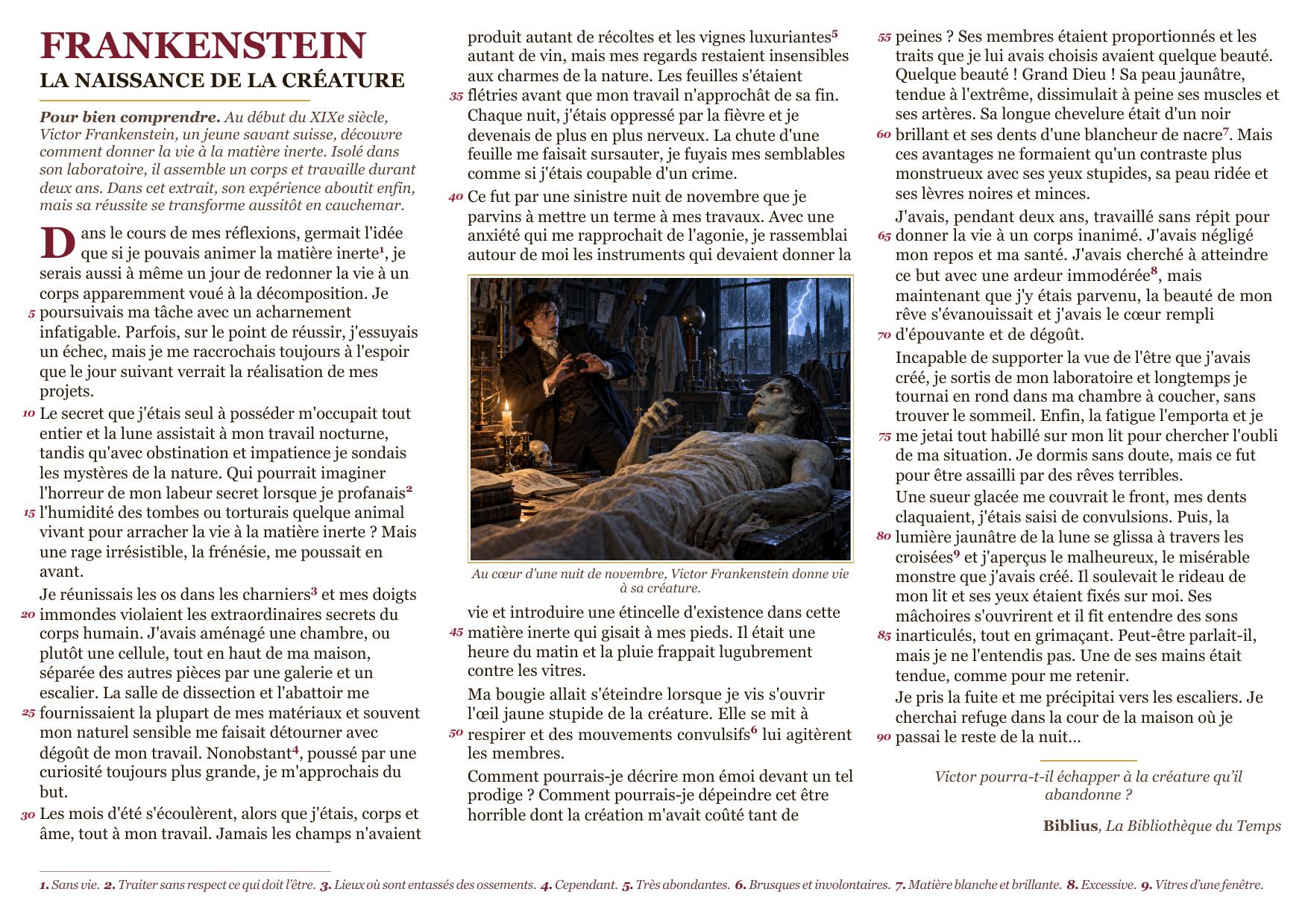 Aperçu du PDF couleur Frankenstein