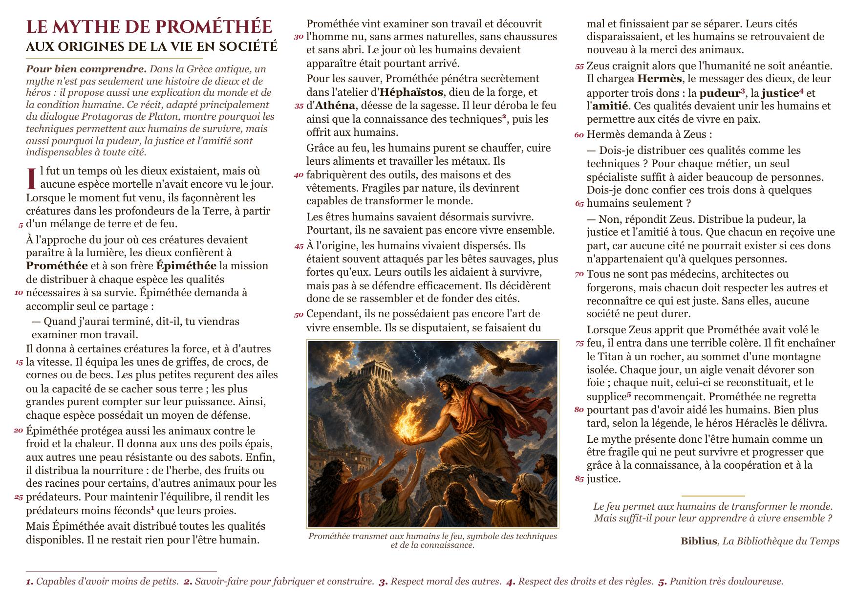 Aperçu du PDF couleur Le mythe de Prométhée